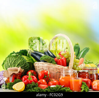 Balanced diet based on raw organic vegetables Stock Photo