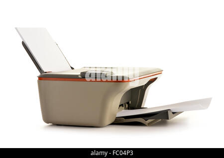 Computer printer isolated on white background Stock Photo