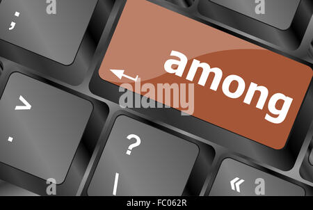 among Button on Modern Computer Keyboard key Stock Photo