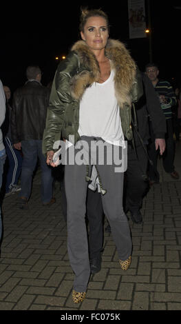 Katie Price leaves The New Victoria Theatre after performing in 'Sleeping Beauty'  Featuring: Katie Price Where: Woking, United Kingdom When: 19 Dec 2015 Stock Photo