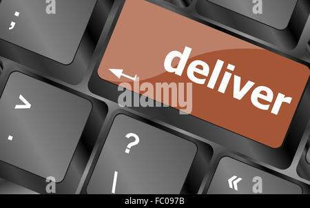 deliver button on computer keyboard Stock Photo