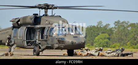 A UH-60 Blackhawk operated by the Army Rangers Stock Photo