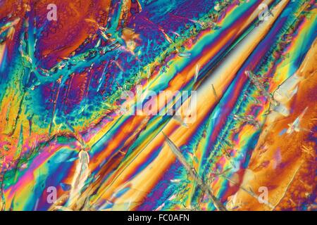 Potassium Hydroxide under the Microscope. Stock Photo