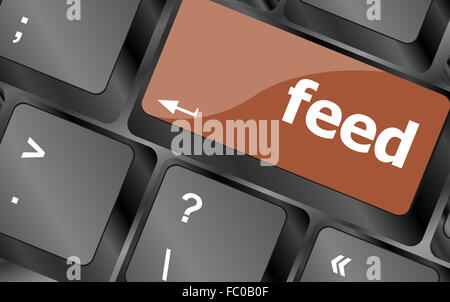 feed word on computer pc keyboard key Stock Photo - Alamy