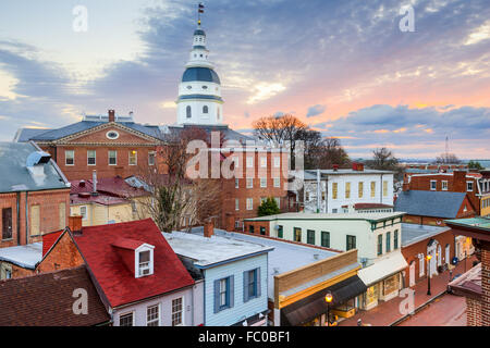 Annapolis, Maryland, USA skyline and State House. Stock Photo