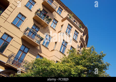 beautiful facade of an old house in Berlin Stock Photo