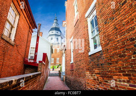 Annapolis, Maryland, USA view of the Maryland State House. Stock Photo