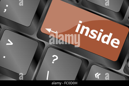 inside word on computer pc keyboard key Stock Photo