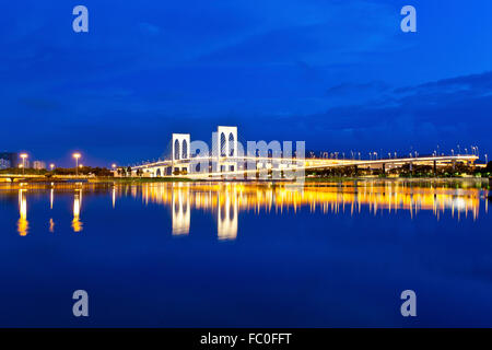 Bridge in Macau at night Stock Photo