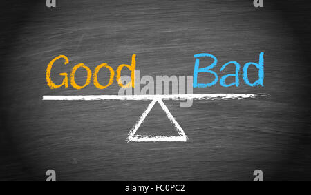 Good and Bad - Business Concept Stock Photo