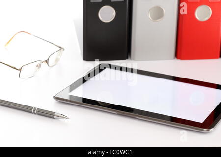 tablet computer with folder Stock Photo