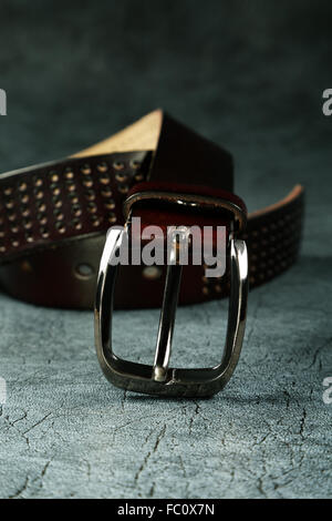 Female belt against from a  leather Stock Photo