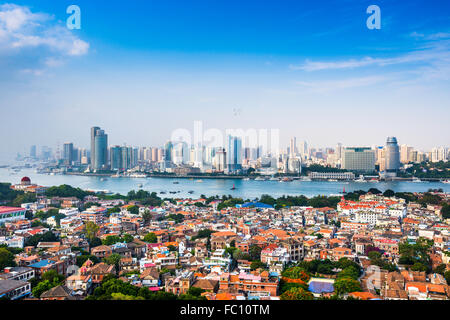 Xiamen, China city skyline from Gulangyu Island. Stock Photo