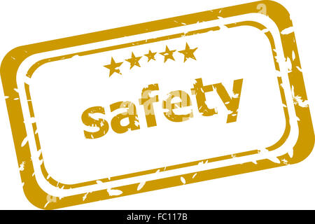 safety stamp isolated on white background Stock Photo