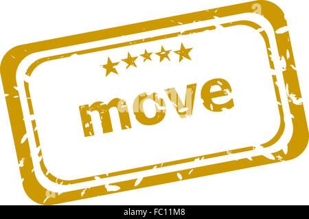 move stamp isolated on white background Stock Photo