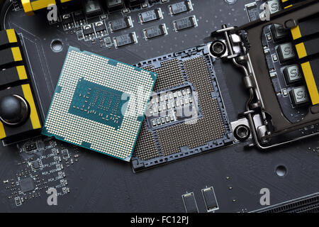 central processor unit on motherboard Stock Photo