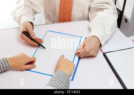 top-view of two business persons Stock Photo