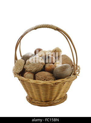 Nuts Mix In A Basket Stock Photo