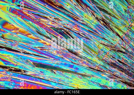 Holmium nitrate under the microscope Stock Photo