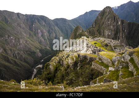 Machu Picchu view in early morning Stock Photo