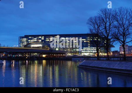 central station in berlin at evening Stock Photo