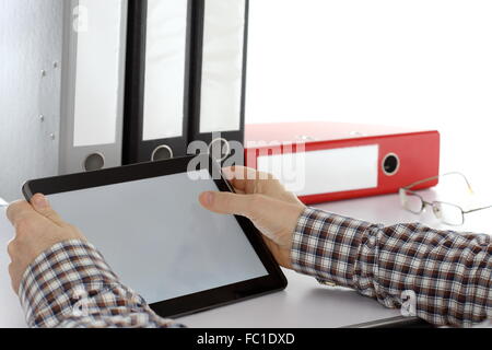 office desk and wireless computer Stock Photo