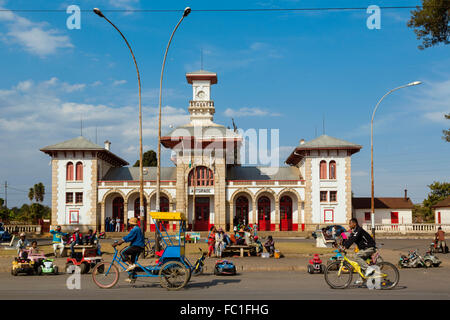 National 7, Antsirabe,the station building,,Madagascar Stock Photo