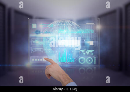 Composite image of hand of a businessman pointing something Stock Photo