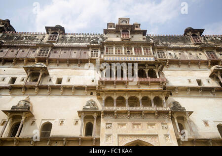 Exterior view of Datia Palace. Also known as Bir Singh Palace or Bir Singh Dev Palace. Datia. Madhya Pradesh. India Stock Photo