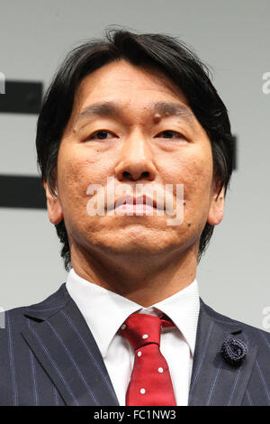 Hideki Matsui, JANUARY 14, 2016 : Former New York Yankees slugger Hideki Matsui attends a press conference in Tokyo, Japan on January 14, 2016 to promote BIKE O & COMPANY Ltd.'s new TV commercial. © Pasya/AFLO/Alamy Live News Stock Photo