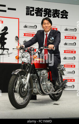 Hideki Matsui, JANUARY 14, 2016 : Former New York Yankees slugger Hideki Matsui attends a press conference in Tokyo, Japan on January 14, 2016 to promote BIKE O & COMPANY Ltd.'s new TV commercial. © Pasya/AFLO/Alamy Live News Stock Photo