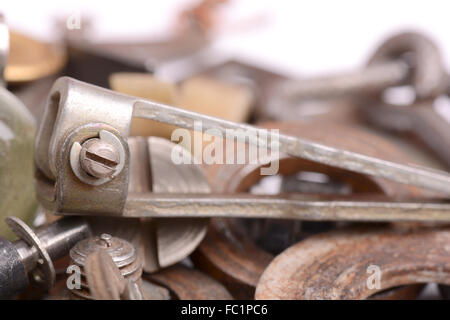 Different screws and other parts, close up Stock Photo