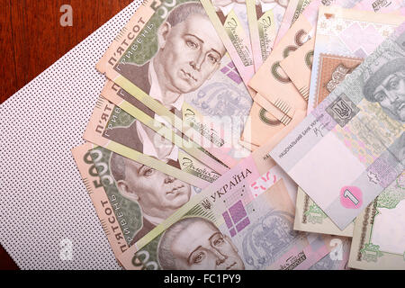 Background of the Ukrainian money hryvnia Stock Photo