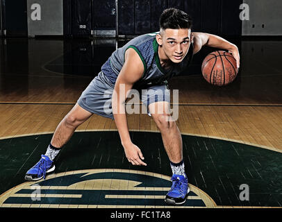 Chino Hills, CA. 8th Dec, 2015. Nationally Ranked Top Prep Basketball player Matthew Reed #4 of Chino Hills High School.Chino Hills Basketball Team Photo Day and Media photos.Mandatory Photo Credit: Louis Lopez/Cal Sport Media. © csm/Alamy Live News Stock Photo