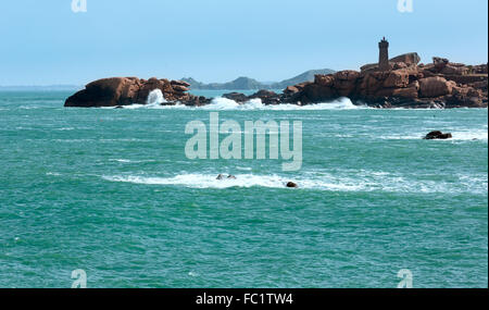 Ploumanach coast view (Brittany, France) Stock Photo