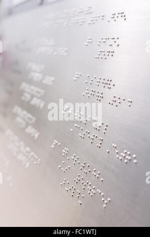 Braille reading bumps Stock Photo
