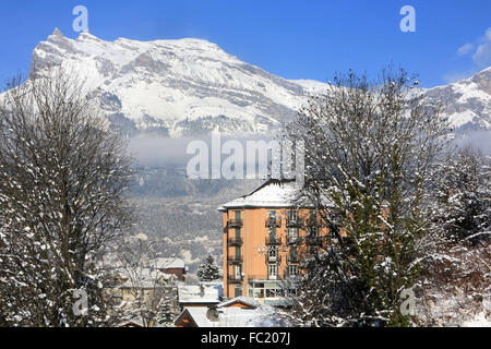 City center. Saint-Gervais-les-Bains. Stock Photo