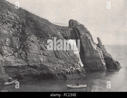 TORQUAY. The natural arch ('London Bridge') . Devon, antique print 1895 Stock Photo