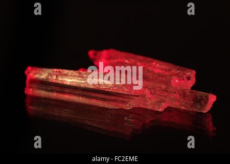 Red glowing crystals. Stock Photo