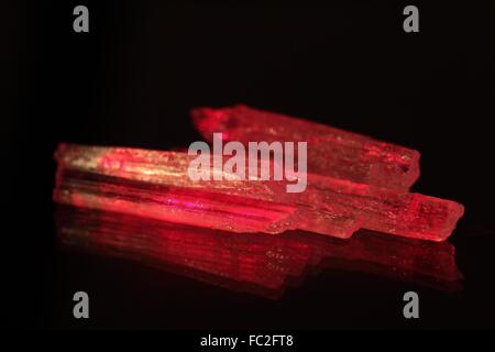 Red glowing crystals. Stock Photo