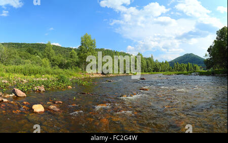 Summer landscape with mountain river Stock Photo - Alamy