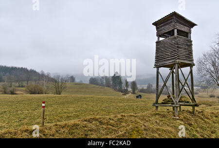 landscape with high seat at dull weather Stock Photo