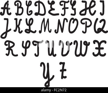 Hand drawn alphabet letters set, isolated Stock Photo - Alamy