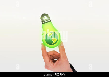 Composite image of businessman measuring something with his fingers Stock Photo