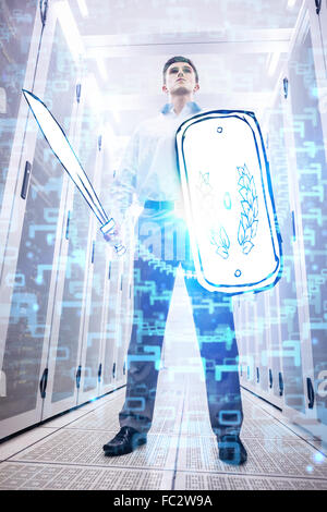 Composite image of shiny spiral of binary code Stock Photo