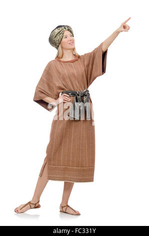 Woman in traditional arabian costume isolated on white Stock Photo