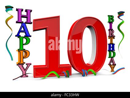 Isolated abstract 10 years anniversary vector logo. Happy 10th Stock ...