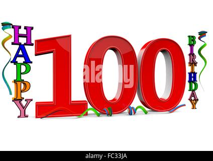 Happy 100. Birthday Stock Photo