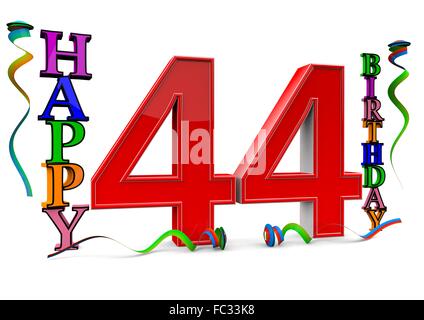 a 44 with happy birthday and balloons Stock Photo - Alamy