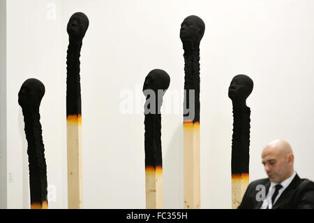 Singapore. 20th Jan, 2016. Photo taken on Jan. 20, 2016 shows an artwork on display during the preview of Art Stage Singapore at the Marina Bay Sands Expo and Convention Centre, Singapore. The exhibition will officially open on Jan. 21. © Then Chih Wey/Xinhua/Alamy Live News Stock Photo
